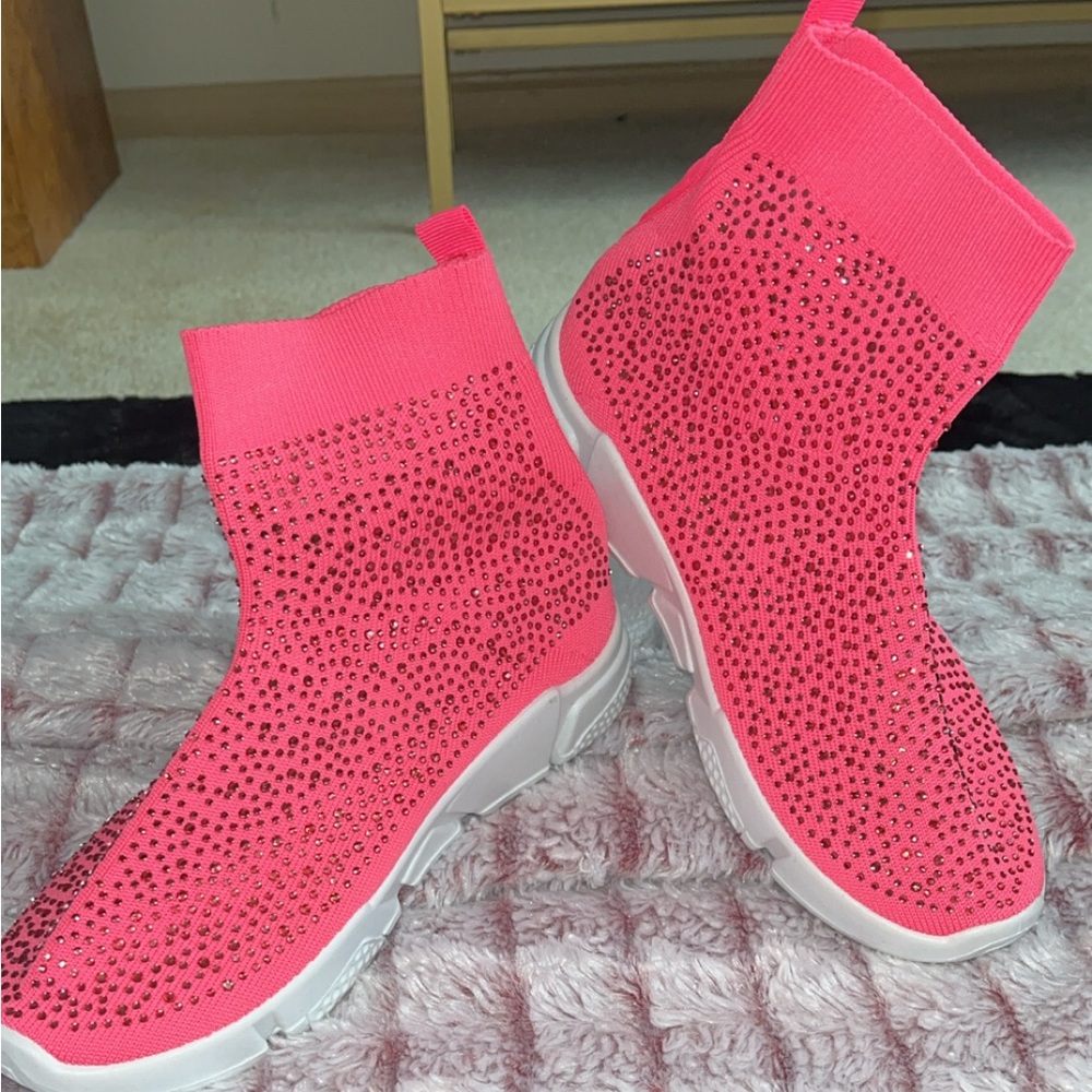 Women's Pink Rhinestone Sneakers